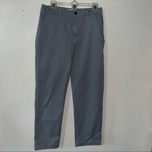 GOODTHREADS Women Woven Crop Pants Blue Straight Leg High Rise Pockets Size 10